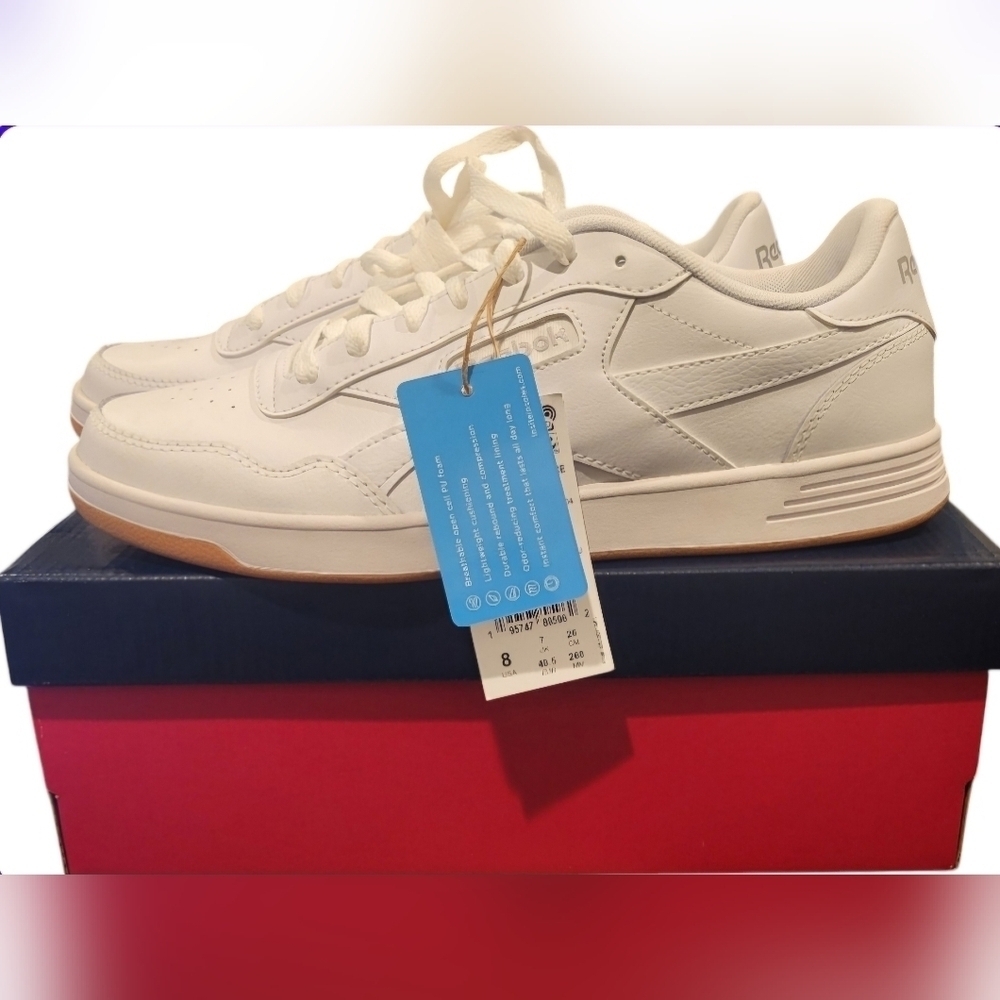 Reebok Court Advance Bold Sneaker Unisex Size 8 White LuxComfort Tennis  Shoes